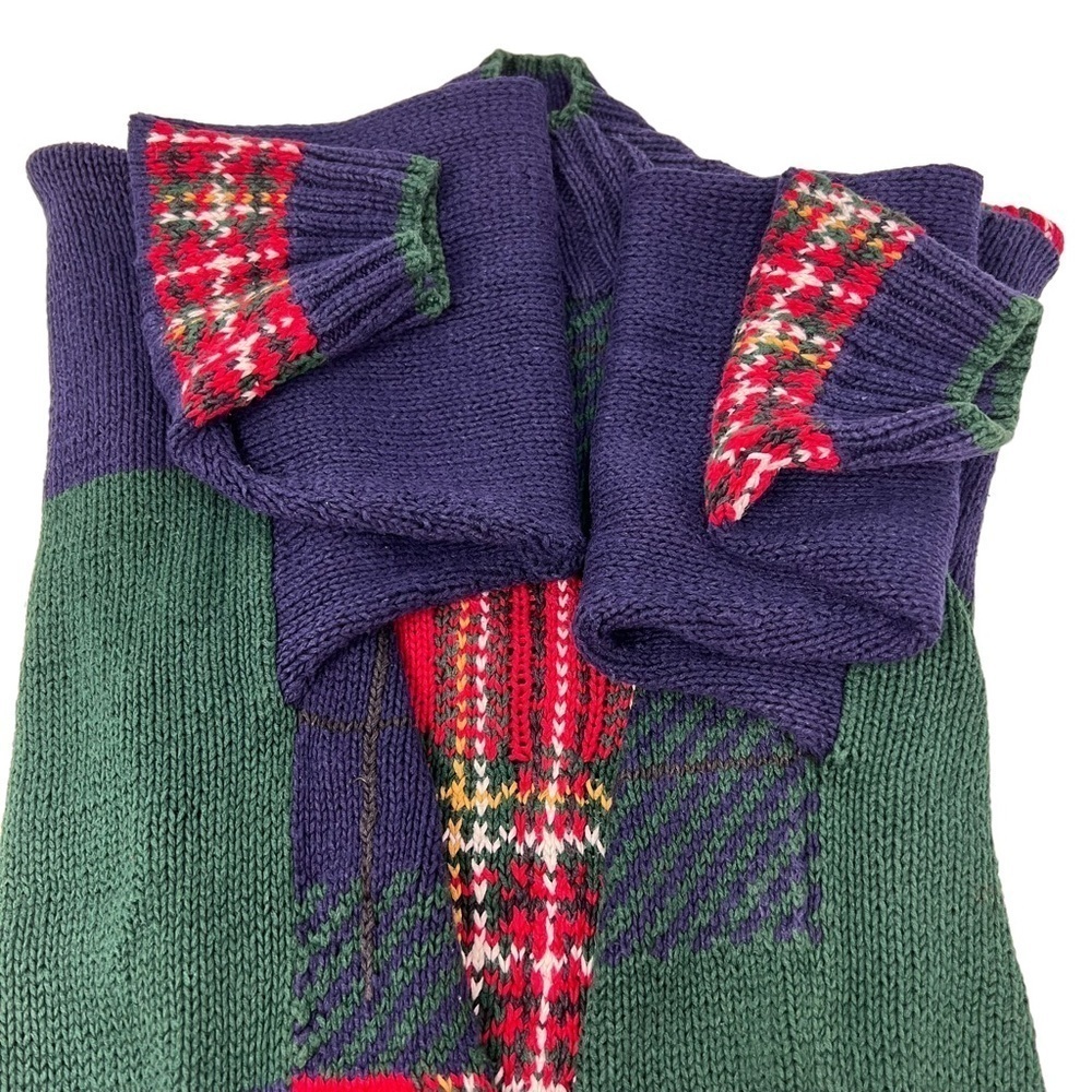 VTG Limited Oversized Hand Knit Color Block High Neck Sweater Size S Patchwork - Picture 11 of 15